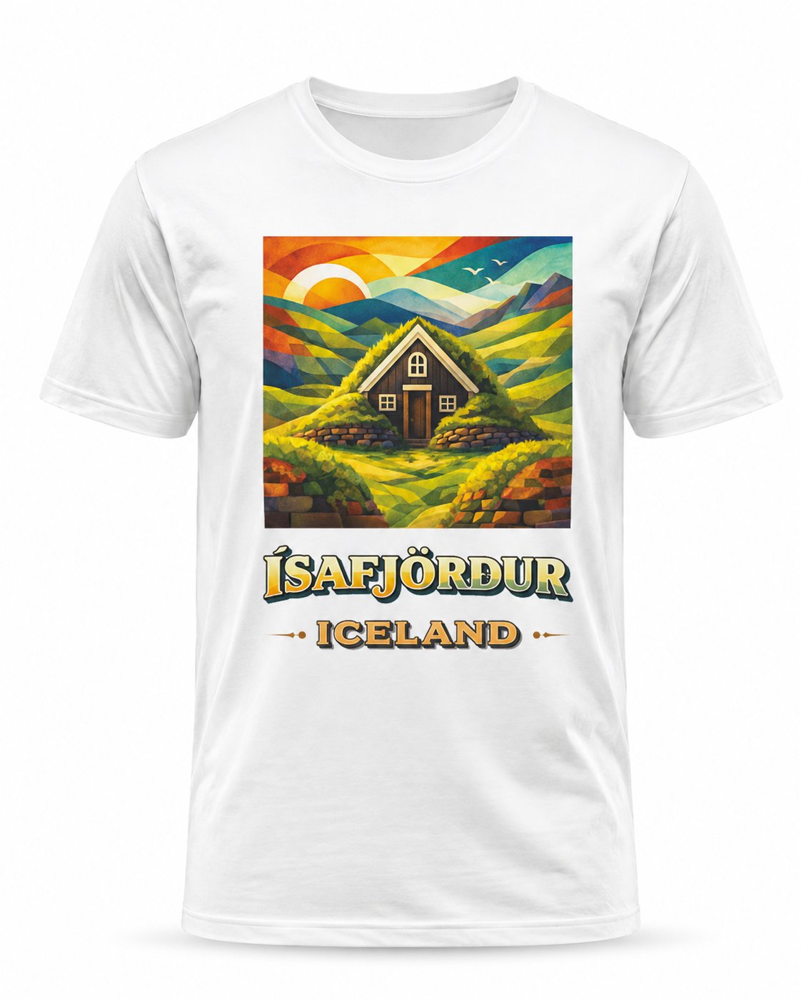 Turf house t-shirt colourful geometric