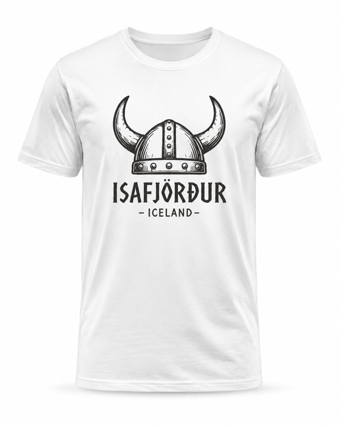 Viking helmet t-shirt black on white